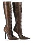 Spring/Summer New Lace Up Short Cool Boots Side Zipper Banquet Slimming High Heels Sexy Knee Length Women's Boots