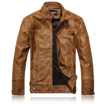 Men Slim Fit Leather Coat Men Fashion Leather Jacket Streetwear Casual Blazer Jackets Male Outerwear Men Leather Suit Jacket
