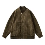 New Retro Leather Jacket Men's Lapel Motorcycle Leather Jacket Men's Coat Autumn and Winter Slim Fit PU Leather Jacket