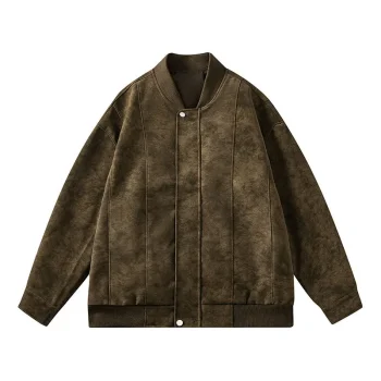 New Retro Leather Jacket Men's Lapel Motorcycle Leather Jacket Men's Coat Autumn and Winter Slim Fit PU Leather Jacket
