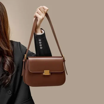 Luxury Underarm Bag, Genuine Leather Women's Bag, 2025 New Spring/Summer Fashion Tofu Bag, Single Shoulder Crossbody Bag