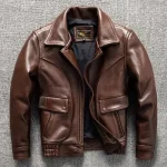Autumn and winter new big size leather men's coat short lapel slim fit All handsome trend soft leather quality jacket