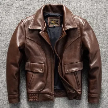 Autumn and winter new big size leather men's coat short lapel slim fit All handsome trend soft leather quality jacket
